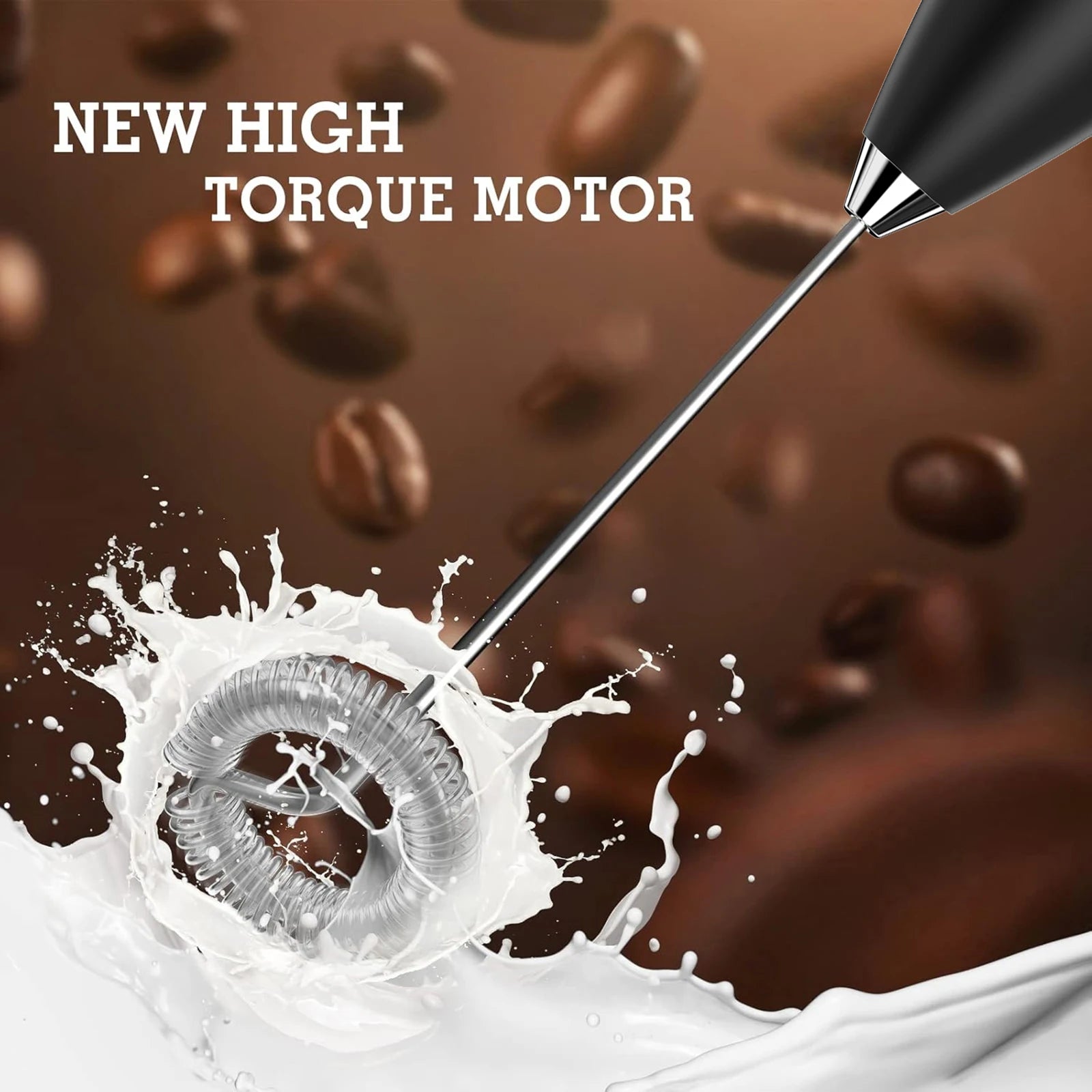 Kitchen Powerful Milk Frother Wand Handheld Battery Operated Drink Mixer for Coffee, Lattes, Cappuccino, Matcha Gift Idea