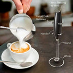 Kitchen Powerful Milk Frother Wand Handheld Battery Operated Drink Mixer for Coffee, Lattes, Cappuccino, Matcha Gift Idea